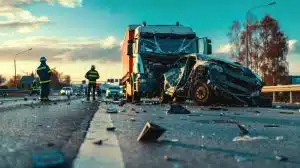 Vehicle Crash in Richmond Hill Involves Freightliner Box Truck and Traffic-Control Vehicle